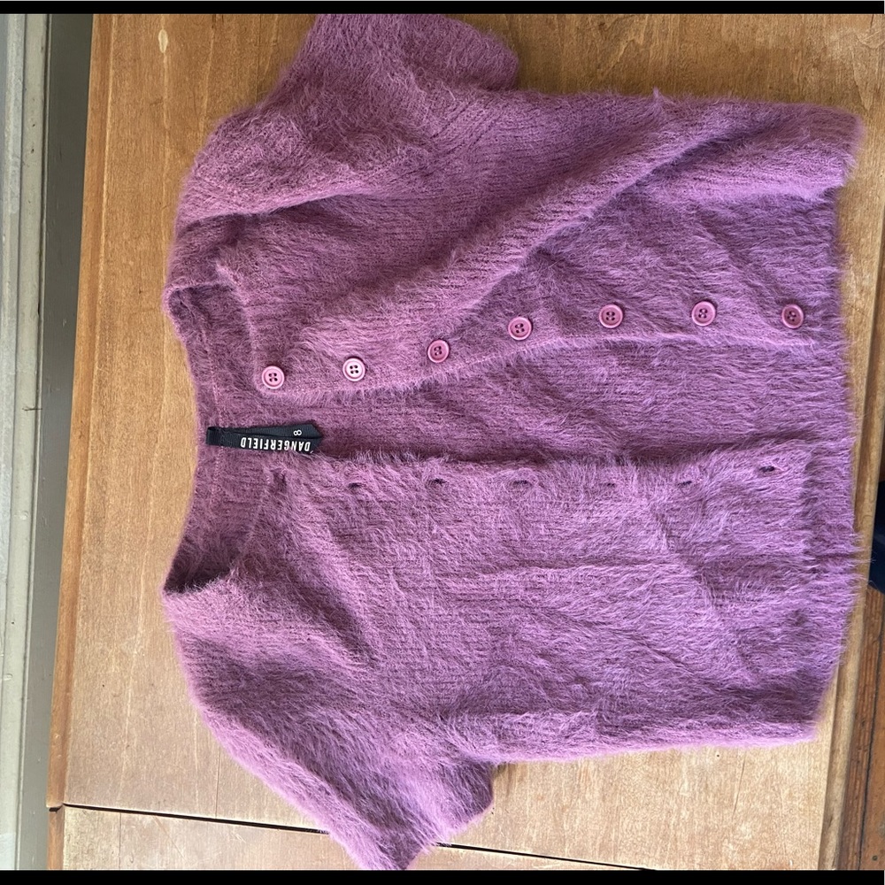 Fuzzy pink button up